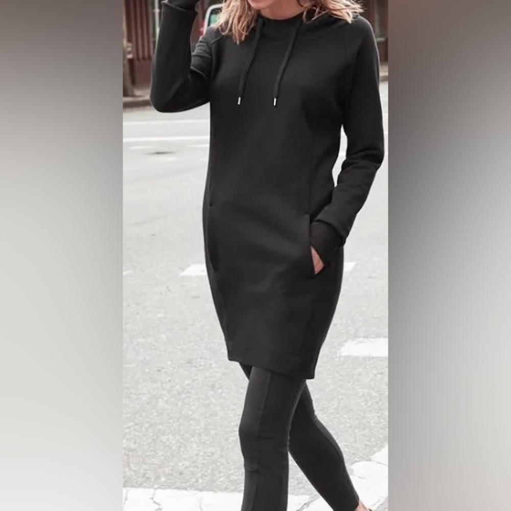 Athleta Black Hooded Dress